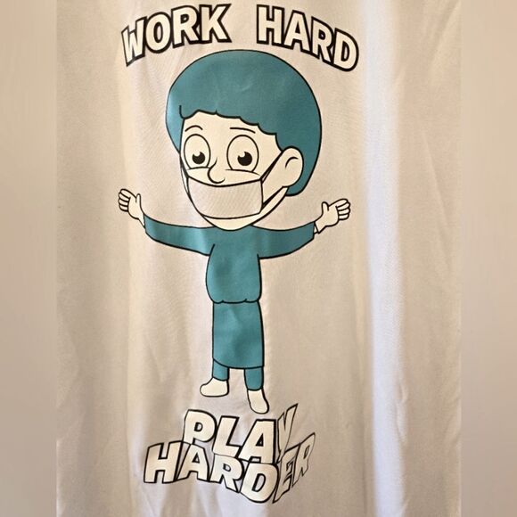 Team Tee Jersey Surgery Work Hard Play Harder Joint Effort SMALL - Picture 2 of 6